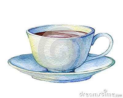 Vintage porcelain cup. Cartoon Illustration