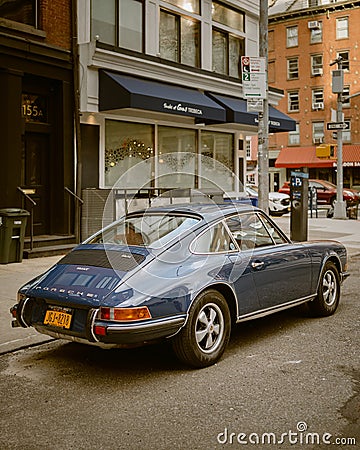 Vintage Porsche 911 in Tribeca, Manhattan, New York Editorial Stock Photo