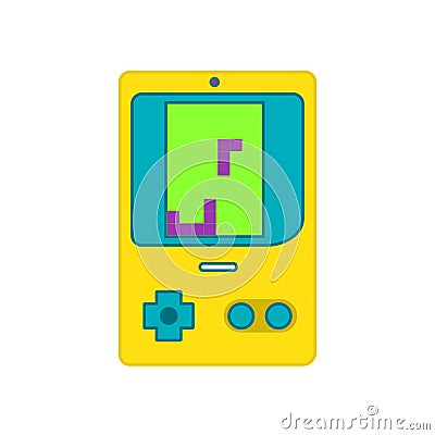 Vintage portable video game with game vector illustration.video game Vector Illustration