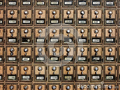 Vintage post-office boxes Stock Photo