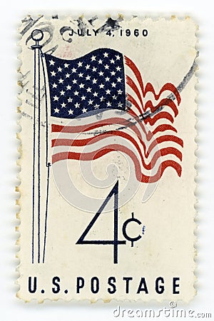 Vintage postage stamp USA Editorial Stock Photo