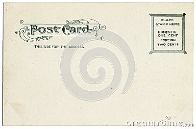Vintage Postcard Back Stock Photo