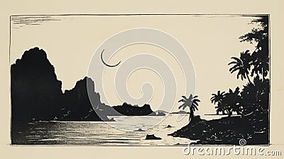 Vintage Postcard Design With Mexico Islands Illustration Cartoon Illustration