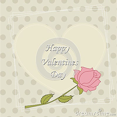 Vintage poster happy Valentine`s day rose. vector illustration. Vector Illustration