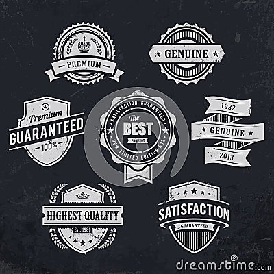 Vintage premium quality labels Vector Illustration