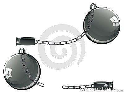 Vintage Prison Shackles Vector Illustration