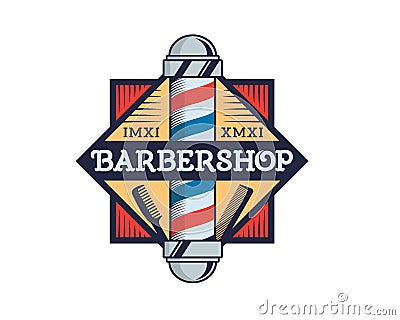 Vintage Professional Gentleman Close Shave Barbershop Logo Badge Emblem Vector Illustration