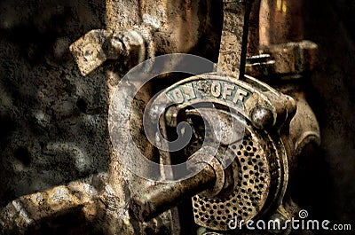 Vintage Pull Lever Stock Photo