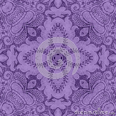 Vintage Purple Floral Tapestry Stock Photo