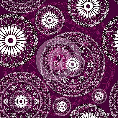 Vintage purple seamless pattern Vector Illustration