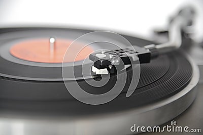 Vintage record player shot with wide aperture for abstract perception Stock Photo