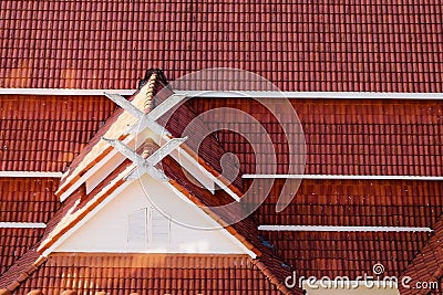 vintage red cray roof and textures and patterns Stock Photo