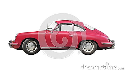 Vintage red sports car isolated. Editorial Stock Photo