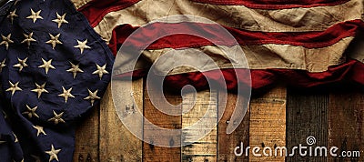Vintage red, white, and blue American flag Stock Photo
