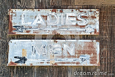 Vintage restroom signs Stock Photo