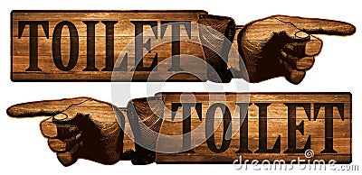 Vintage Restroom Toilet Sign Stock Photo