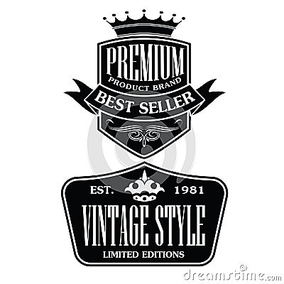 vintage and retro badge Label design collection vector 1 Vector Illustration