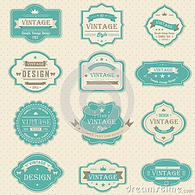 Vintage and retro badges design with sample text ( Vector Illustration