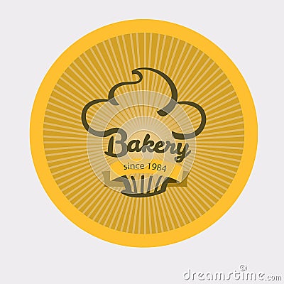 Vintage retro bakery badge. Vector Illustration