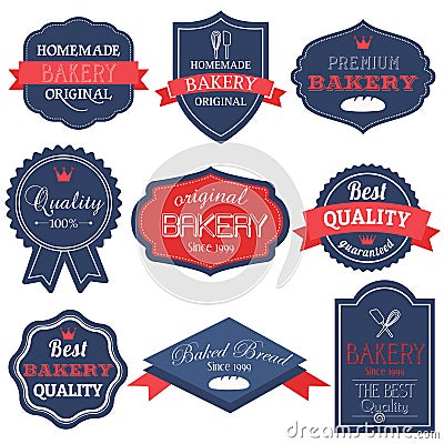 Vintage Retro Bakery Badges And Labels Vector Illustration