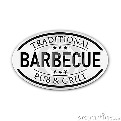 Vintage Retro Barbecue Traditional Style Seal on a white Background Vector Illustration