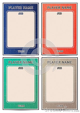 Vintage retro baseball cards frame template Vector Illustration