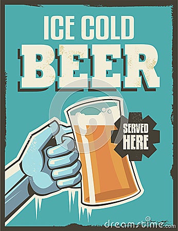 Vintage retro beer poster Vector Illustration