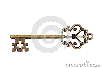 Vintage retro bronze skeleton key Stock Photo