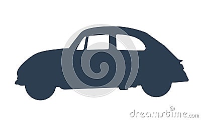 Vintage retro car, classic garage sign, oldtimers collection. Vector Vector Illustration