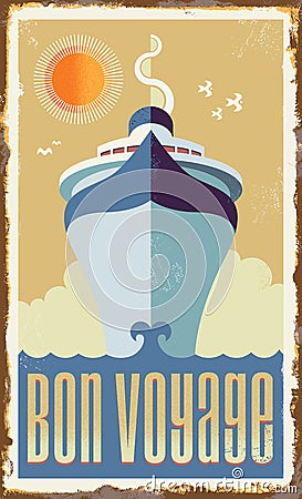 Vintage retro cruise ship Vector Design Vector Illustration