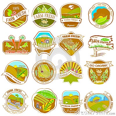 Vintage Retro Farm Labels Vector Illustration