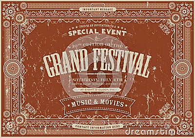 Vintage Retro Festival Poster Background Vector Illustration