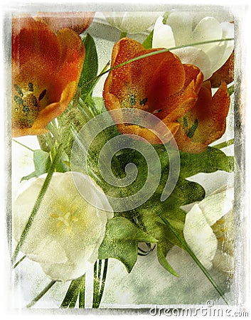 Vintage retro flower Stock Photo