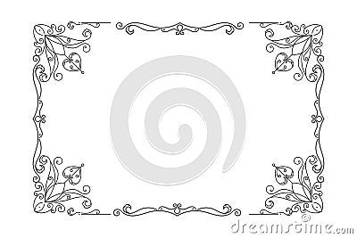 Vintage retro frame with tracery Vector Illustration