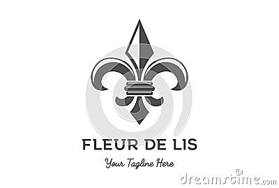 Vintage Retro French Lily Flower for Tattoo Logo Design Vector Vector Illustration