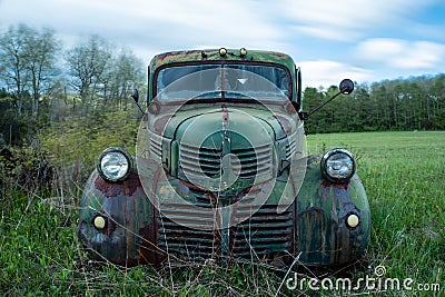 Vintage / Retro Green Dodge Truck - New York Editorial Stock Photo