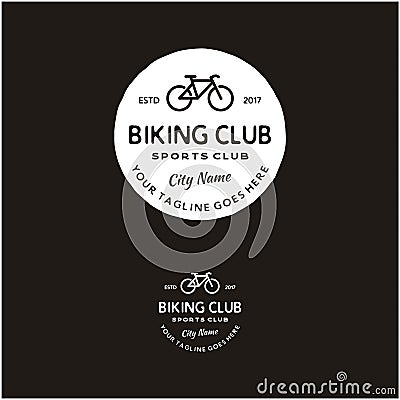Vintage retro hipster Bicycle store vector round emblem, badge or logo design Vector Illustration