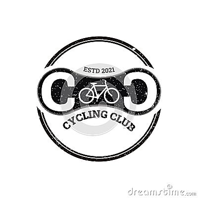 Vintage Retro Hipster Biking Cycling Club logo design Vector Illustration