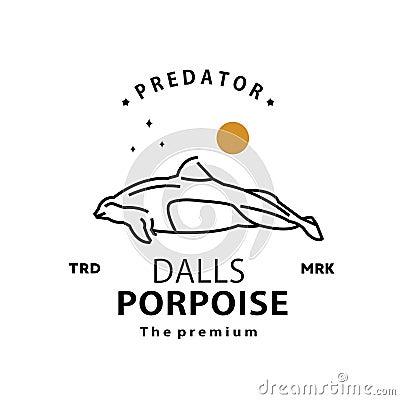 vintage retro hipster dalls porpoise logo vector Vector Illustration