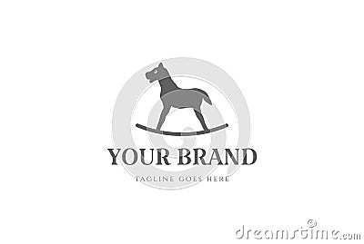 Vintage Retro Horse Toys for Store or Shop Logo Design Vector Vector Illustration