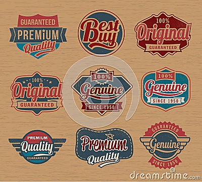 Vintage retro label badges - Vector design elements Vector Illustration