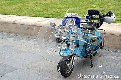 Vintage retro Lambretta motor scooter Editorial Stock Photo