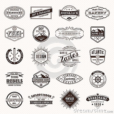 Vintage Retro Logos Labels vector. Vector Illustration