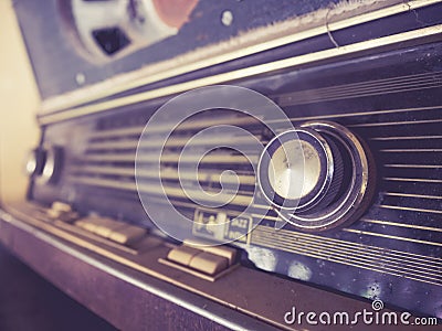 Vintage retro Radio Tune channel Music Entertainment Stock Photo