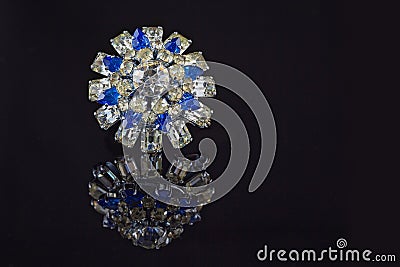 Vintage Retro Rhinestone Broach Stock Photo