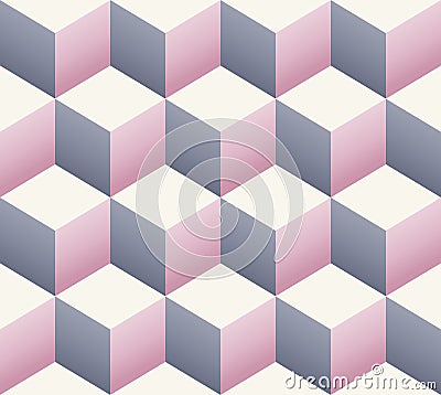 Vintage retro seamless cube pattern Vector Illustration