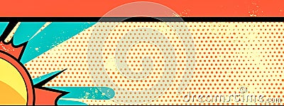 vintage retro style banner with copy space, made with Generative AI Cartoon Illustration