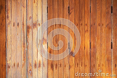 Vintage Retro Style Fold Simple Wood Doors Texture. Aged Urban House in the Street Stock Photo