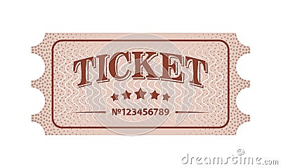 Vintage Retro tickets. Classic vintage retro ticket for movies, theatre, circus, parties, cinema. Vector Illustration