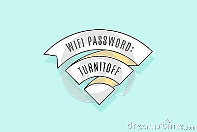 Vintage ribbon WiFi sign for free wi-fi in cafe or restaurant Vector Illustration